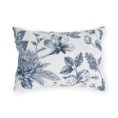 Reversible Blue Floral Paisley Outdoor Pillows