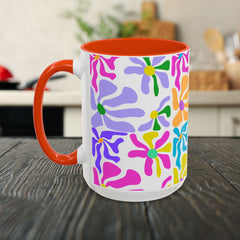 Colorful Floral Pattern Mug — Bright Retro Daisy Coffee Cup (11oz & 15oz)