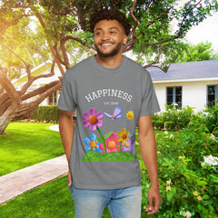 Cheerful Flower Graphic T-Shirt, Happiness Tee,