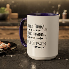 Super Dad Super Husband Super Blessed Coffee Mug — Father's Day Gift (11oz/15oz)