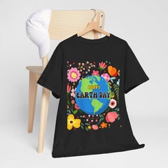 Earth Day Floral Tee — "Happy Earth Day" Graphic T-Shirt
