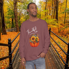 Thankful Floral Pumpkin Long Sleeve T-Shirt,