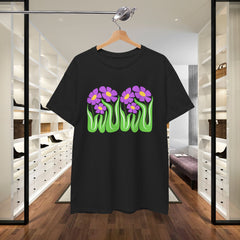 Floral Trio Tee — Retro Purple Flower Graphic Shirt