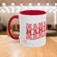 Mama Heart Mug — Retro Floral "Mama" Coffee Cup (11oz & 15oz)