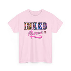 Inked Mama T-Shirt – Floral Leopard Tattoo Mom Tee