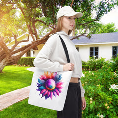 Vibrant Floral Tote Bag, Colorful Flower Design,