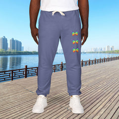 Rainbow Butterfly Fleece Sweatpants - Unisex Lounge Pants,