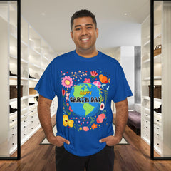 Earth Day Floral Tee — "Happy Earth Day" Graphic T-Shirt