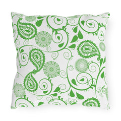 Reversible Pillow Green Paisley Design