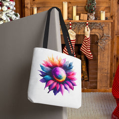 Vibrant Floral Tote Bag, Colorful Flower Design,