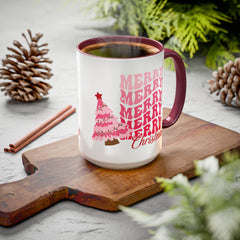 Pink Merry Merry Merry Christmas Mug