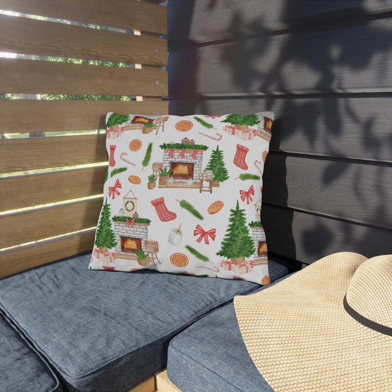 Cozy Christmas Pattern Throw Pillow
