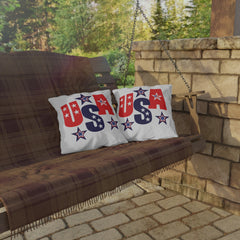 USA Patriotic Outdoor Pillows, 4th of July Decor