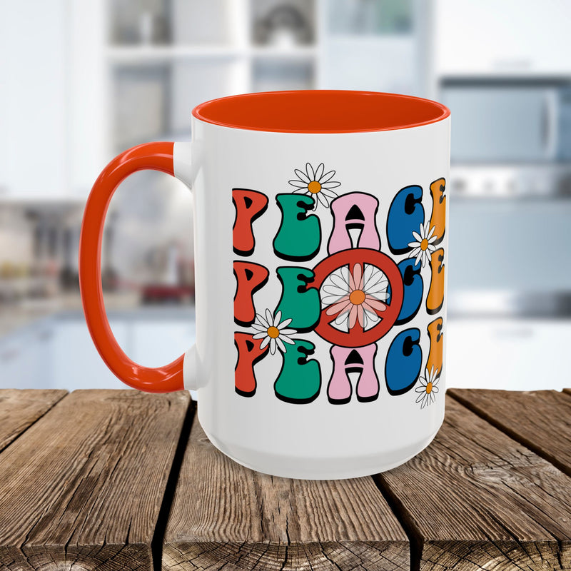Colorful Peace Sign Mugs