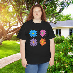 Floral Pop Tee — Retro Colorful Daisy Graphic T-Shirt