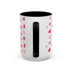 Heart Pattern Coffee Mug — Cute Pink & Red Hearts Ceramic Mug (11oz/15oz)