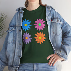 Floral Pop Tee — Retro Colorful Daisy Graphic T-Shirt