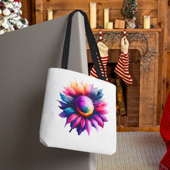 Vibrant Floral Tote Bag, Colorful Flower Design,
