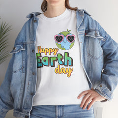Earth Day T-Shirt — "Happy Earth Day" Cute Earth with Sunglasses Eco Graphic Tee