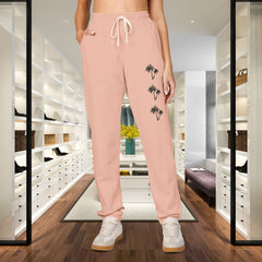 Cozy Botanical Fleece Sweatpants - Unisex Lounge Pants,
