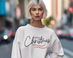 Modern Merry Christmas Sweatshirt, Holiday Sweatshirt