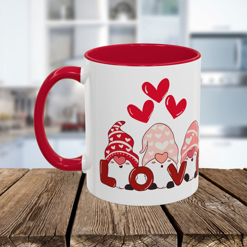 Love Gnome Coffee Mug — Valentine's Day Red Interior 11oz/15oz