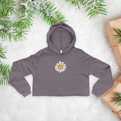 Daisy Floral Women's Cropped Hoodie,