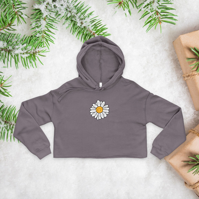 Daisy Floral Women's Cropped Hoodie,