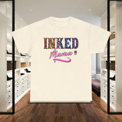 Inked Mama T-Shirt – Floral Leopard Tattoo Mom Tee
