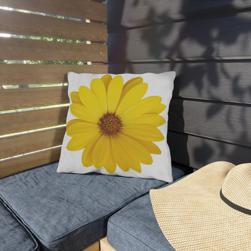 Vibrant Floral Yellow Daisy Pillow,