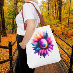 Vibrant Floral Tote Bag, Colorful Flower Design,
