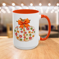 Pumpkin Floral Thanksgiving Mug