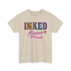 Inked Mama T-Shirt – Floral Leopard Tattoo Mom Tee