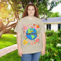 Earth Day Floral Tee — "Happy Earth Day" Graphic T-Shirt