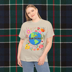 Earth Day Floral Tee — "Happy Earth Day" Graphic T-Shirt