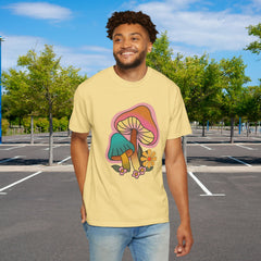 Retro Mushroom Floral T-Shirt, Unisex Boho Tee,