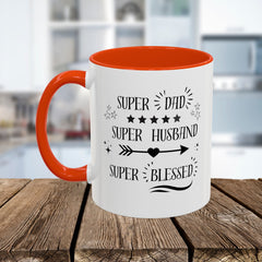 Super Dad Super Husband Super Blessed Coffee Mug — Father's Day Gift (11oz/15oz)