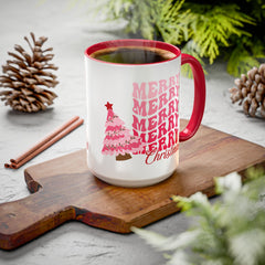 Pink Merry Merry Merry Christmas Mug