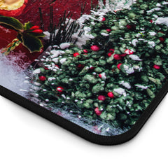 Festive Desk Mat with Holiday Scene, Christmas Desk Accessory,