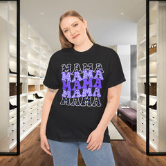 Mama Retro Stack T-Shirt — Blue Marlin Groovy Mama Graphic Tee