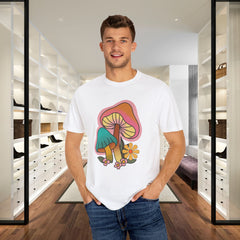 Retro Mushroom Floral T-Shirt, Unisex Boho Tee,