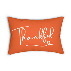 Thankful Lumbar Pillow, Thanksgiving Cushion,