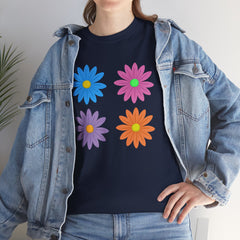 Floral Pop Tee — Retro Colorful Daisy Graphic T-Shirt