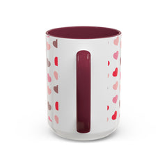 Heart Pattern Coffee Mug — Cute Pink & Red Hearts Ceramic Mug (11oz/15oz)