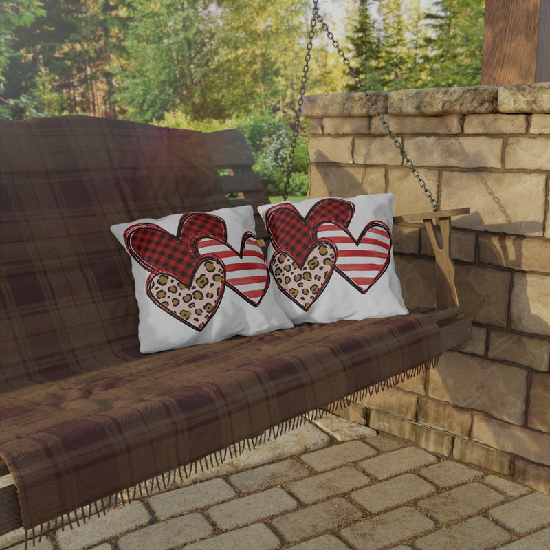 Buffalo Plaid, Striped & Leopard Heart Trio (Valentine’s/Cottagecore Accent)