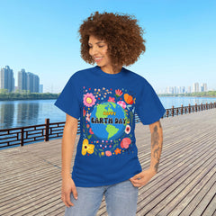 Earth Day Floral Tee — "Happy Earth Day" Graphic T-Shirt