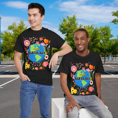 Earth Day Floral Tee — "Happy Earth Day" Graphic T-Shirt