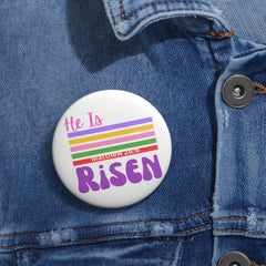 He Is Risen Pin Button — Easter Christian Faith Lapel Pin (Matthew 28:6)