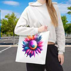 Vibrant Floral Tote Bag, Colorful Flower Design,