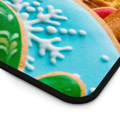 Festive Cookie-Themed Desk Mat | Holiday Office Decor,